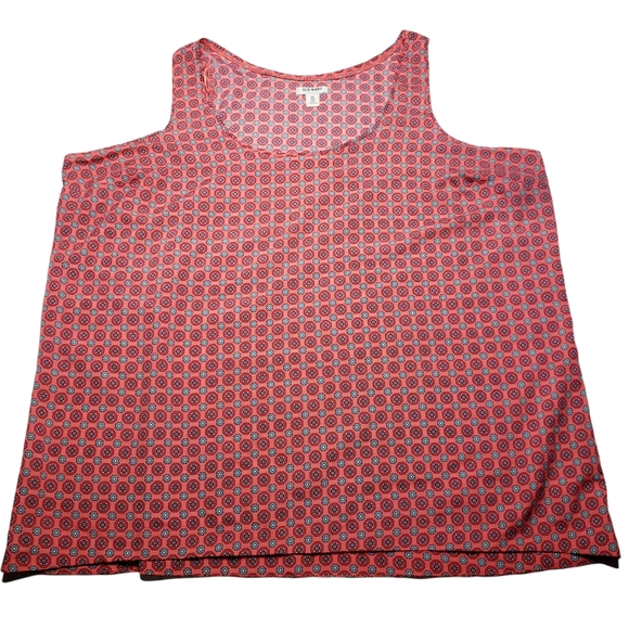 Old Navy Coral Red Geometric Print Rayon Tank Top Sleeveless Shirt XXL - Picture 2 of 6